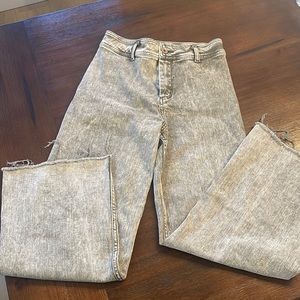 Miou Muse wide leg pants, grey wash, size Medium